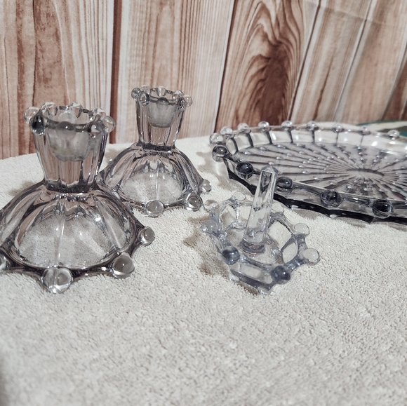 Storage & Organization Vintage Glass Vanity Tray Candle Holders And Ring Holder Poshmark